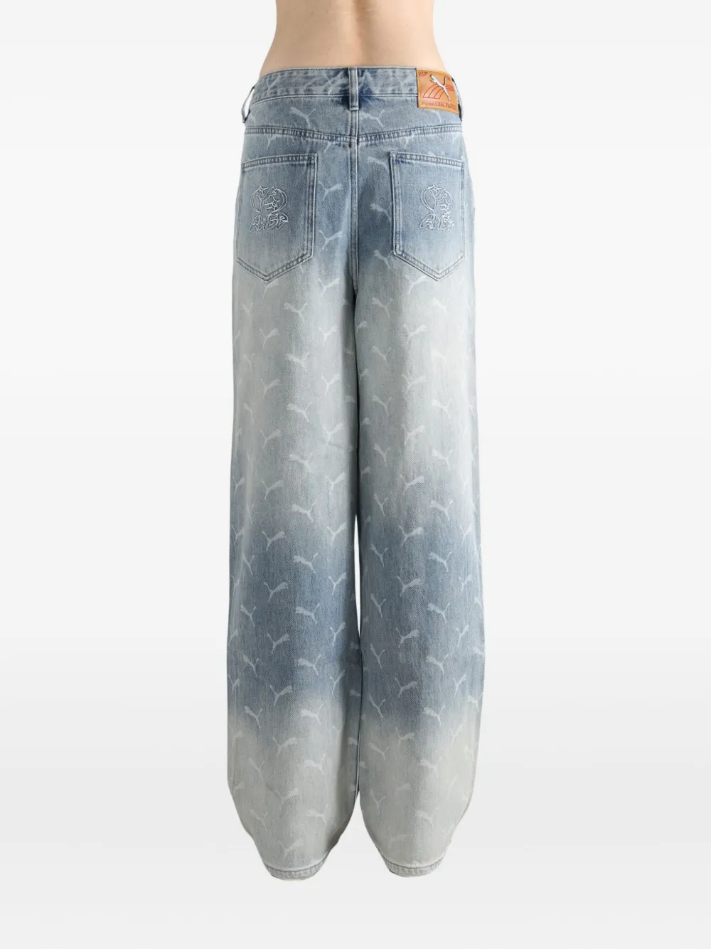 Puma Wide-leg Jeans In Gray