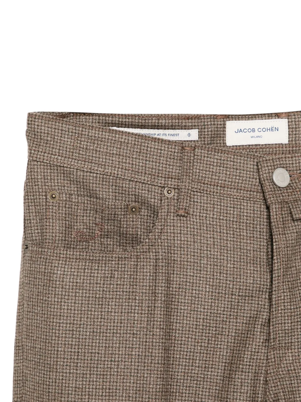 Jacob Cohen Virgin Wool Straight-leg Trousers In Brown