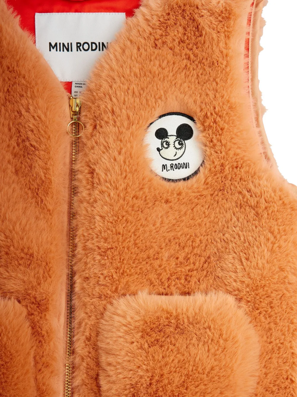 Mini Rodini Gilet met opgestikte zak Oranje