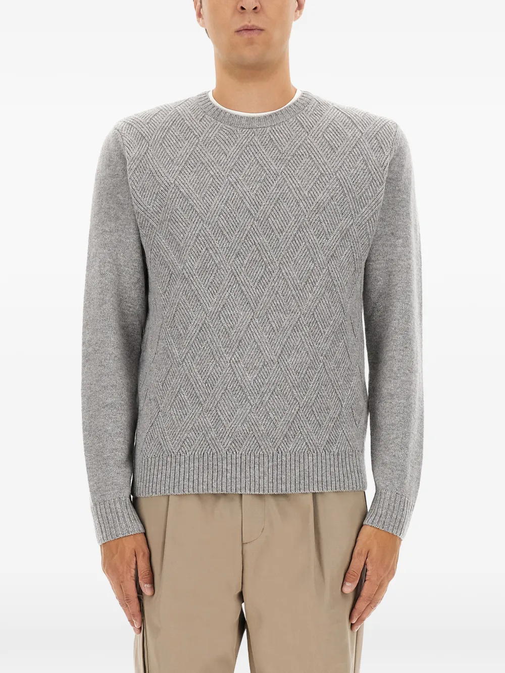 Herno diamond-pattern sweater | Grey | Image 1