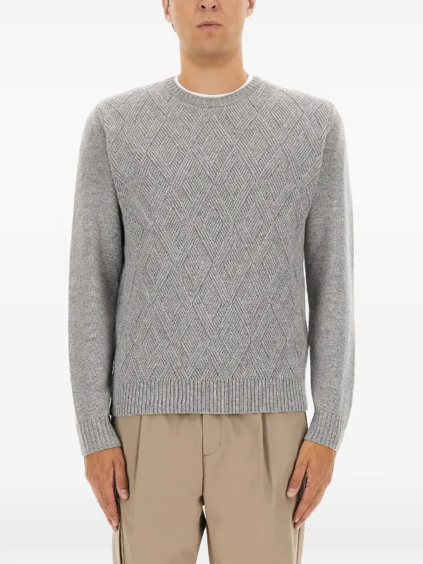Herno Diamond-pattern Sweater in Grey