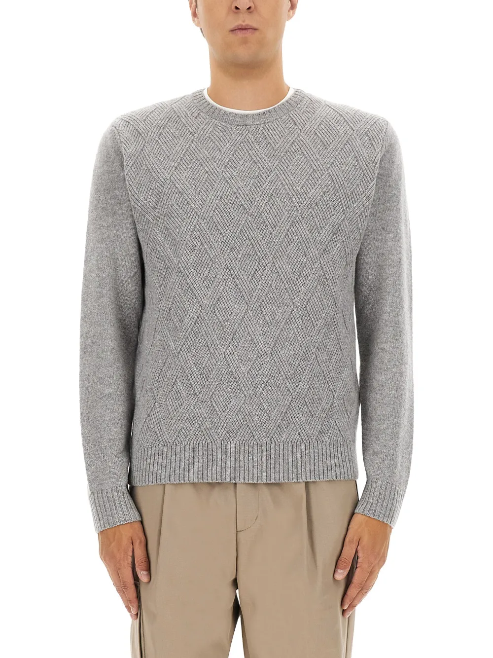 Herno diamond-pattern sweater - Grijs