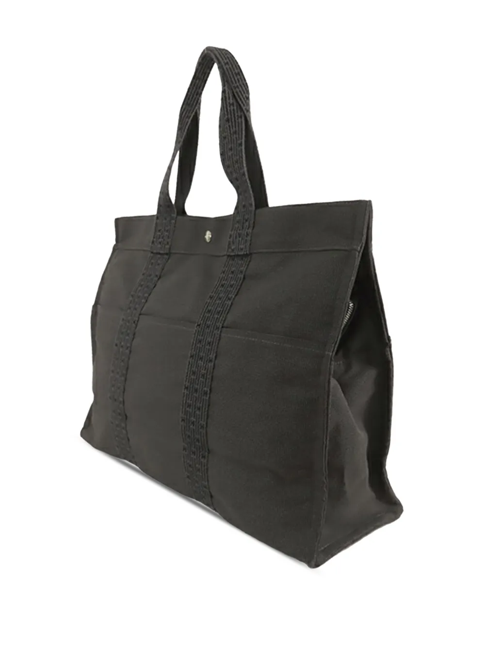 Pre-owned Hermes 1990-2010 Canvas Herline Gm Tote Bag In Gray