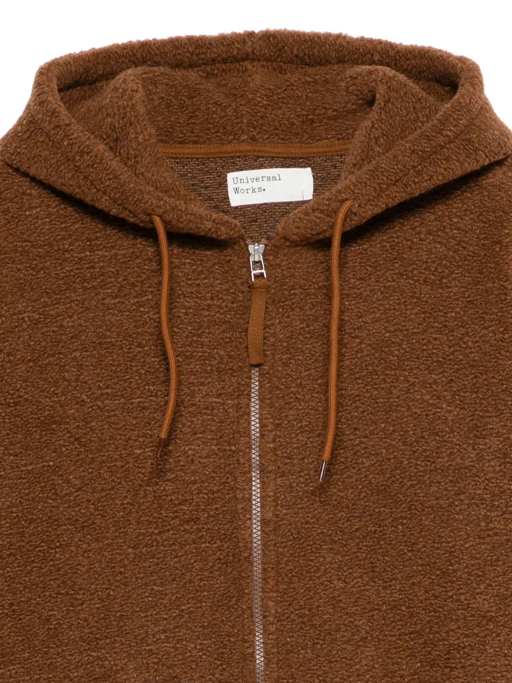 Universal Works Hoodie met verlaagde schouders en rits Bruin