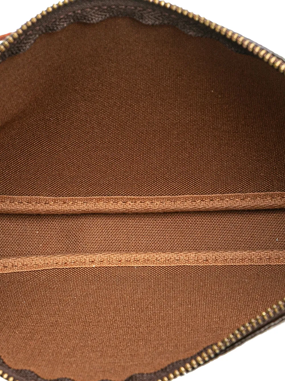 Pre-owned Louis Vuitton 2001 Monogram Pochette Accessoires Shoulder Bag In Brown