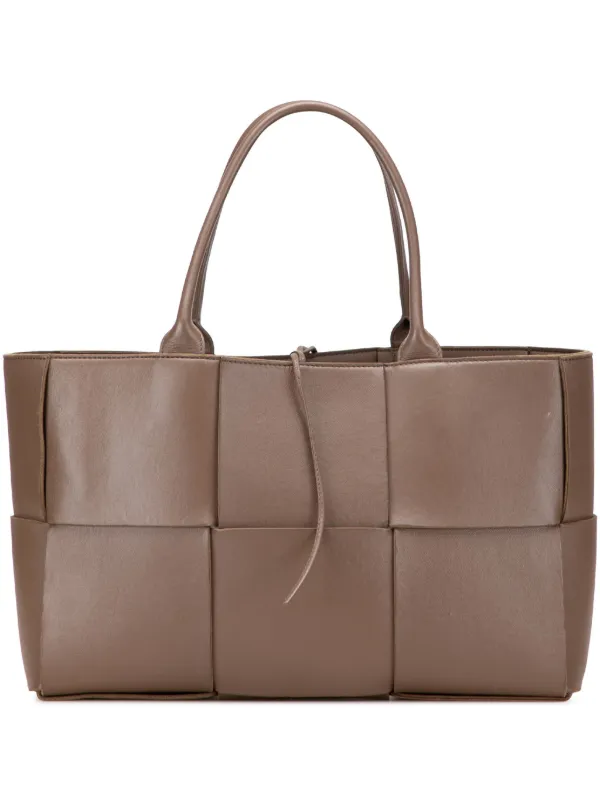 ボッテガヴェネタ アルコトート ハンドバッグ イントレチャート スエード 茶 ボッテガヴェネタ アルコトート ハンドバッグ イントレチャート