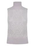 D.Exterior sequin roll-neck vest - Neutrals