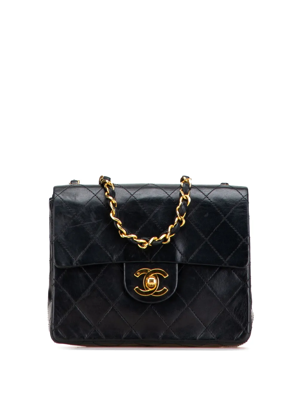 CHANEL Pre-Owned 1986-1988 Mini Square Classic Lambskin Single Flap crossbody bag | Black | Image 1