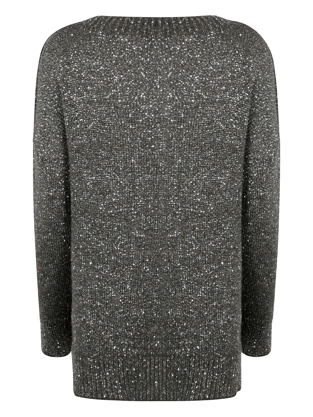 D Exterior D.exterior Boatneck Sequins Soft Long Sweater In Green