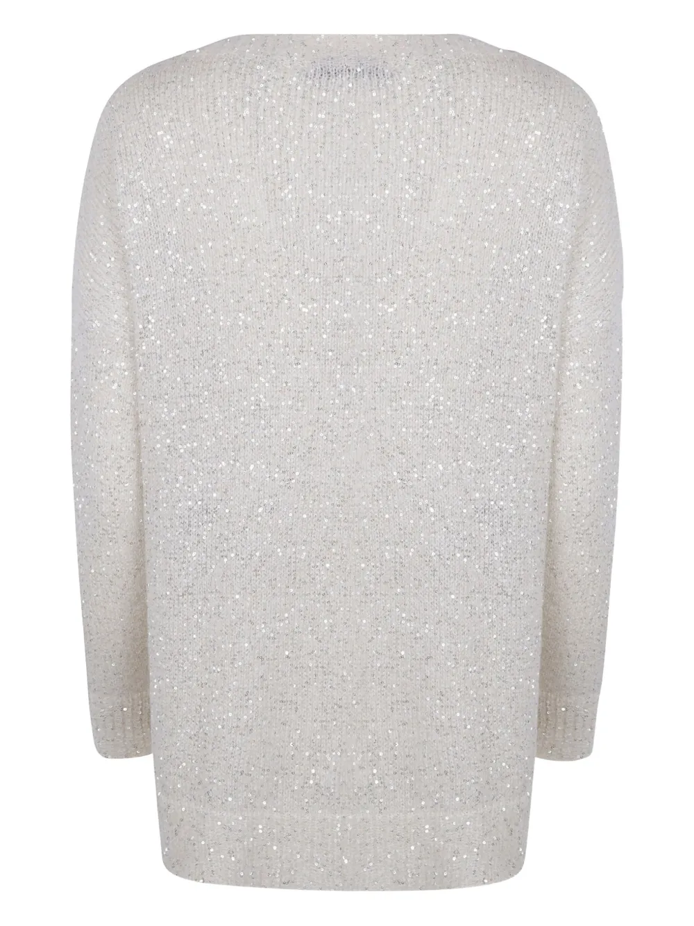D Exterior D.exterior Boatneck Sequins Soft Long Sweater In Gray