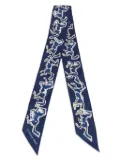 Hermès Pre-Owned 2000-2025 Chevaux En Liberte Silk Twilly Scarf scarves - Blue