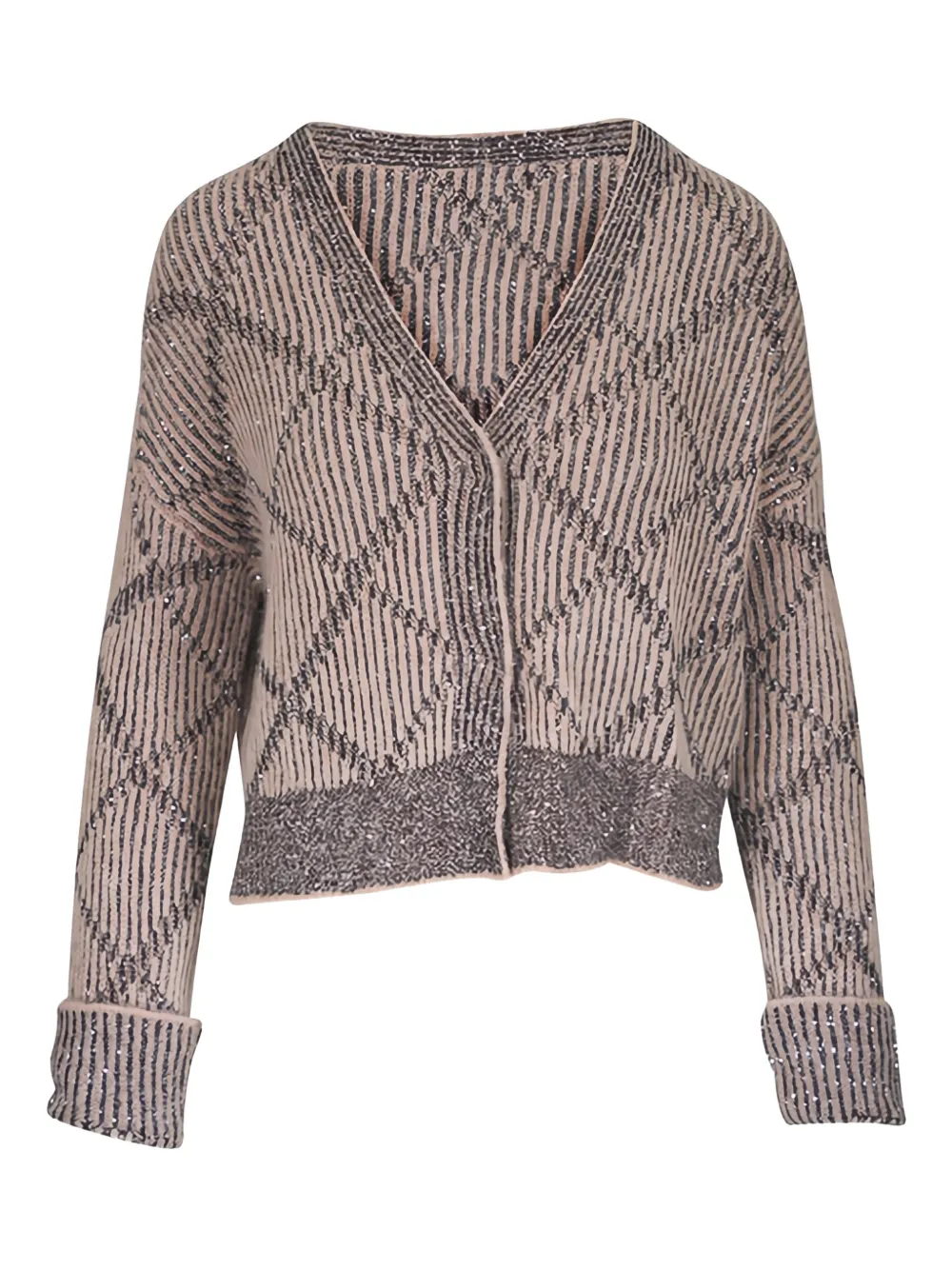D.Exterior sequin striped cardigan - Toni neutri