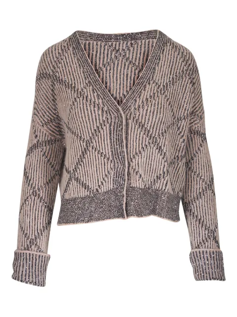 D.Exterior sequin striped cardigan