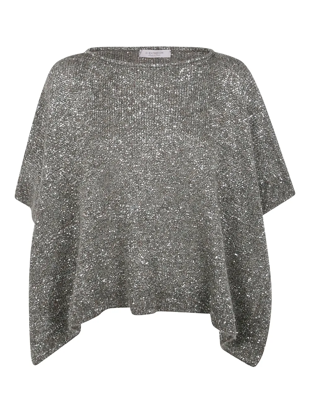 D.Exterior sequin-embellished cape | Green | Image 1
