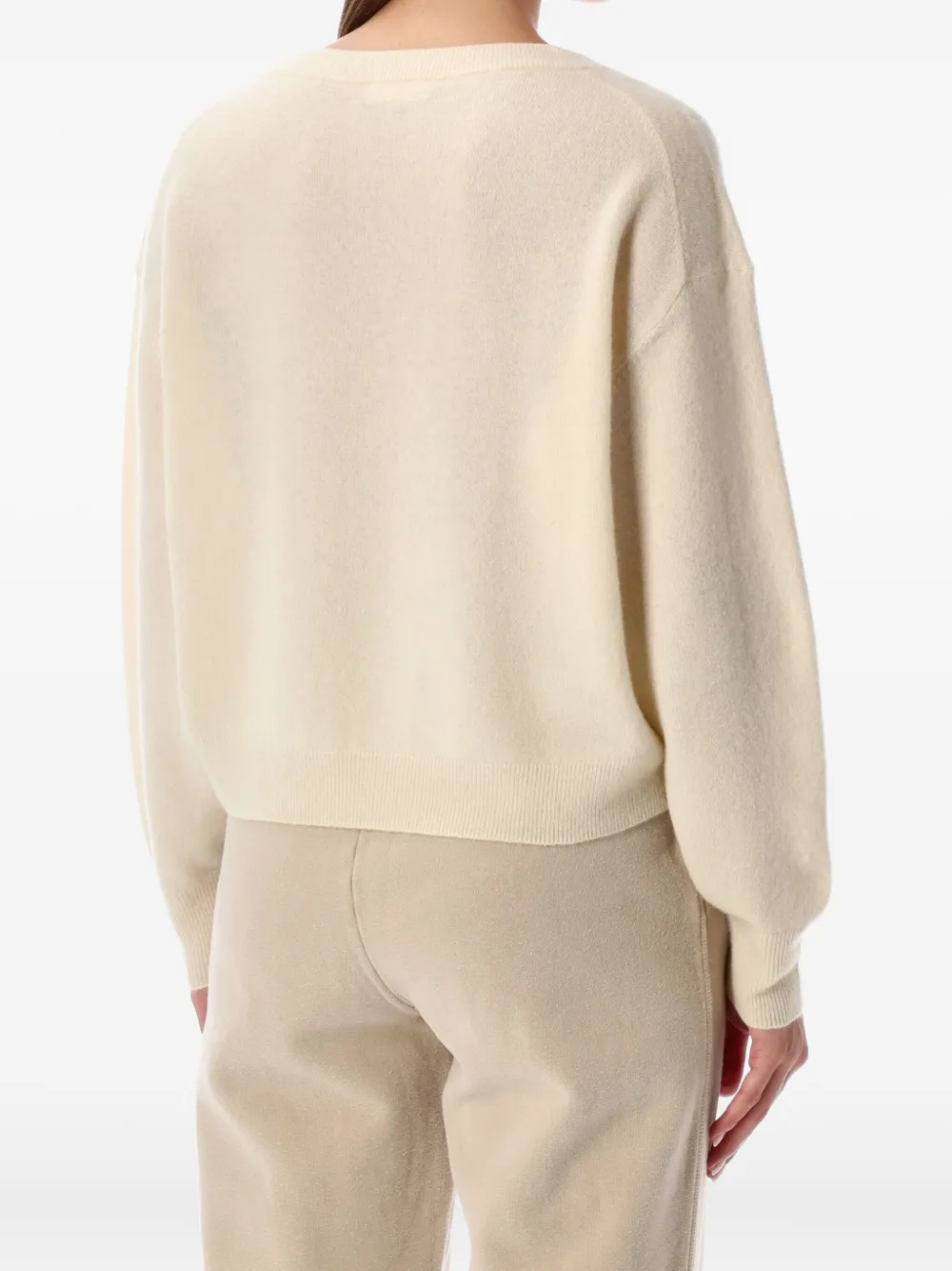 American Vintage Raxow Wool V-neck Sweater In Neutral