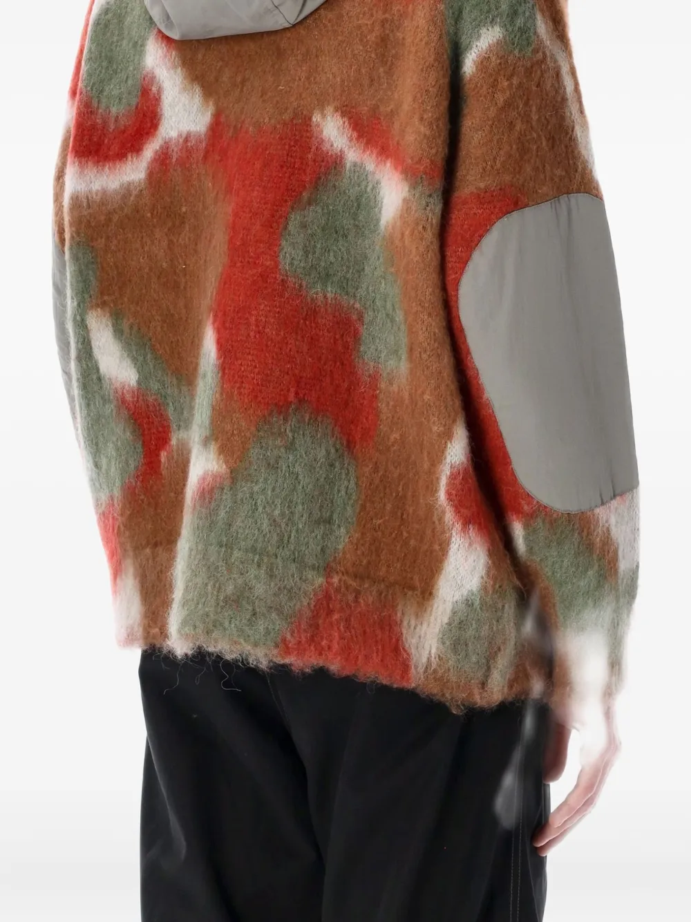 And Wander Mix Shaggy Knit Hoodie In Wool-mohair Blend In Brown