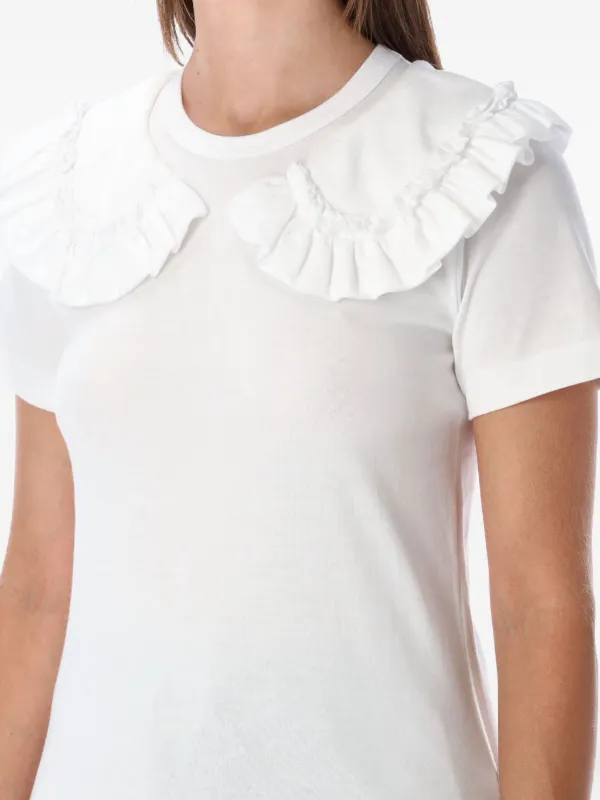 COMME des GARÇONS GIRL ホワイトシャツ S・フォロー割 Comme Des Garçons Girl ラッフルカラー トップ | ホワイト | FARFETCH JP