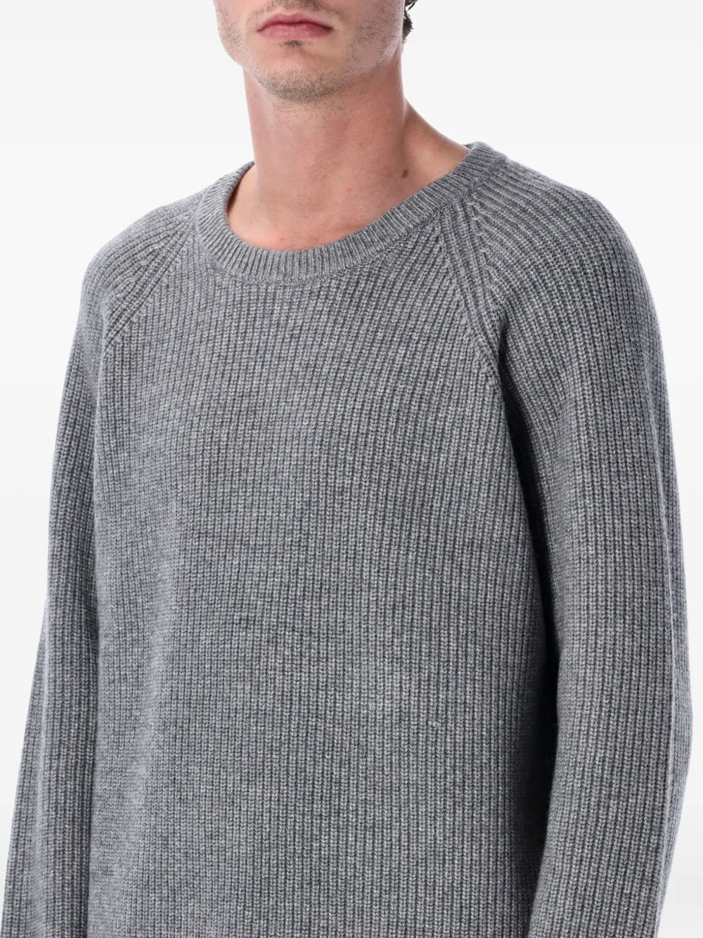 Corridor Wool And Cashmere Blend Ribbed Crewneck Sweater In Gray