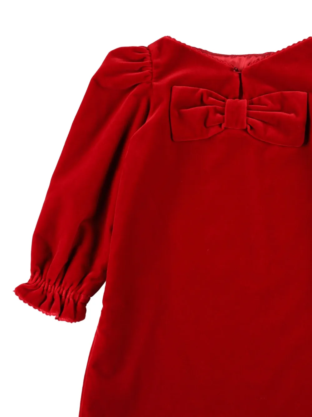 Bonpoint Bow Ruffled Dress In Red