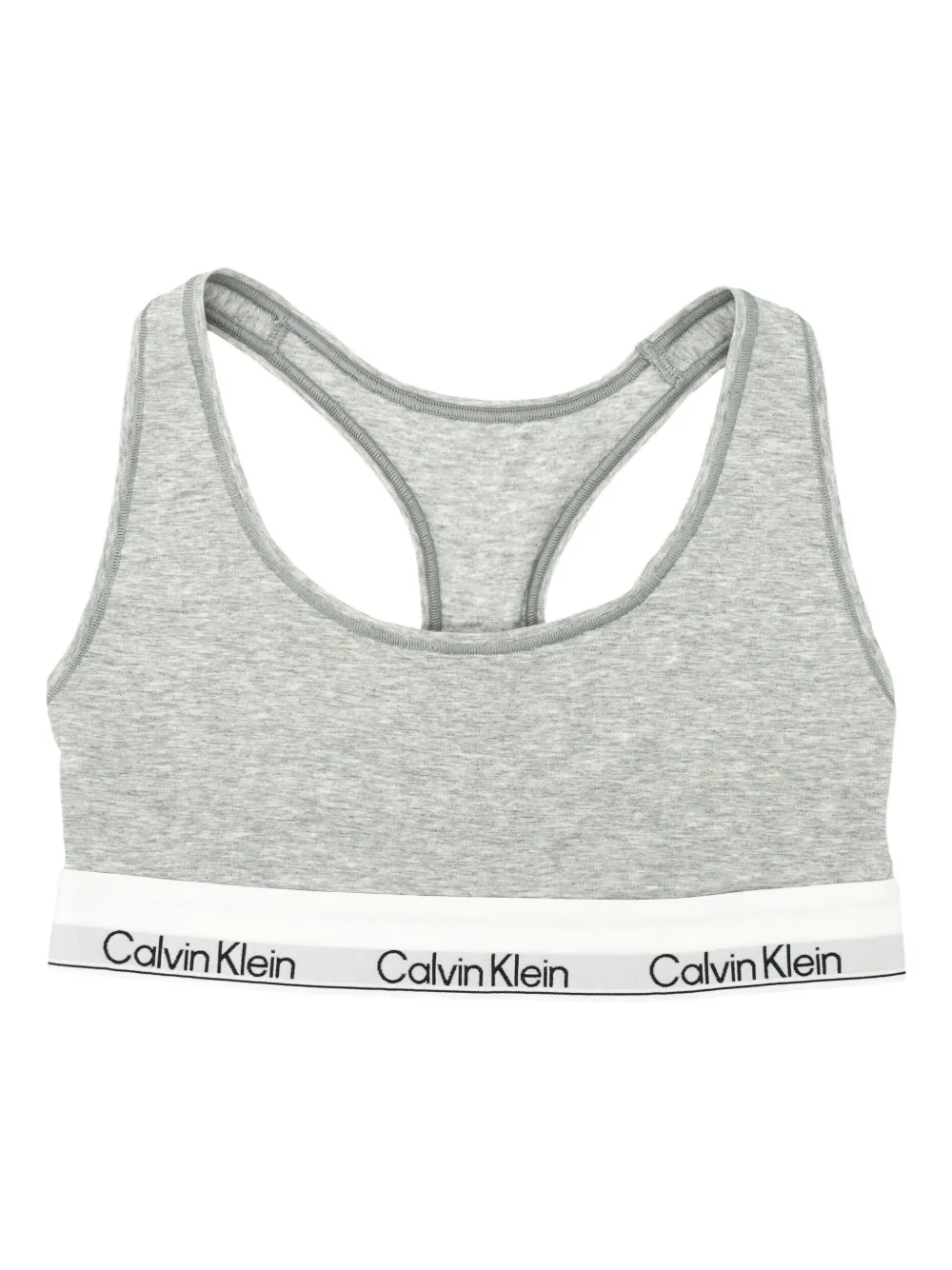Calvin Klein Logo-band Bra In Gray