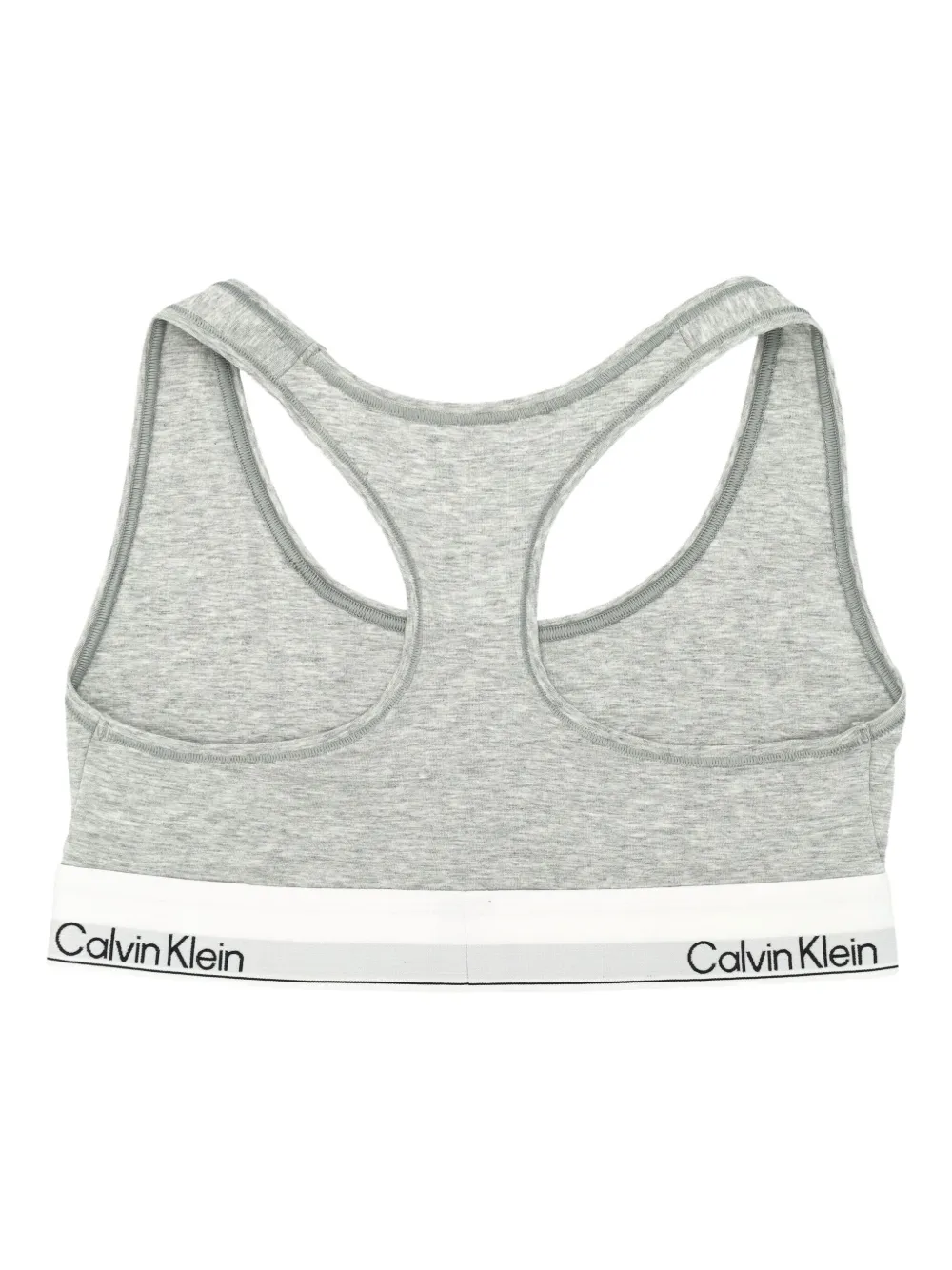 Calvin Klein Logo-band Bra In Gray