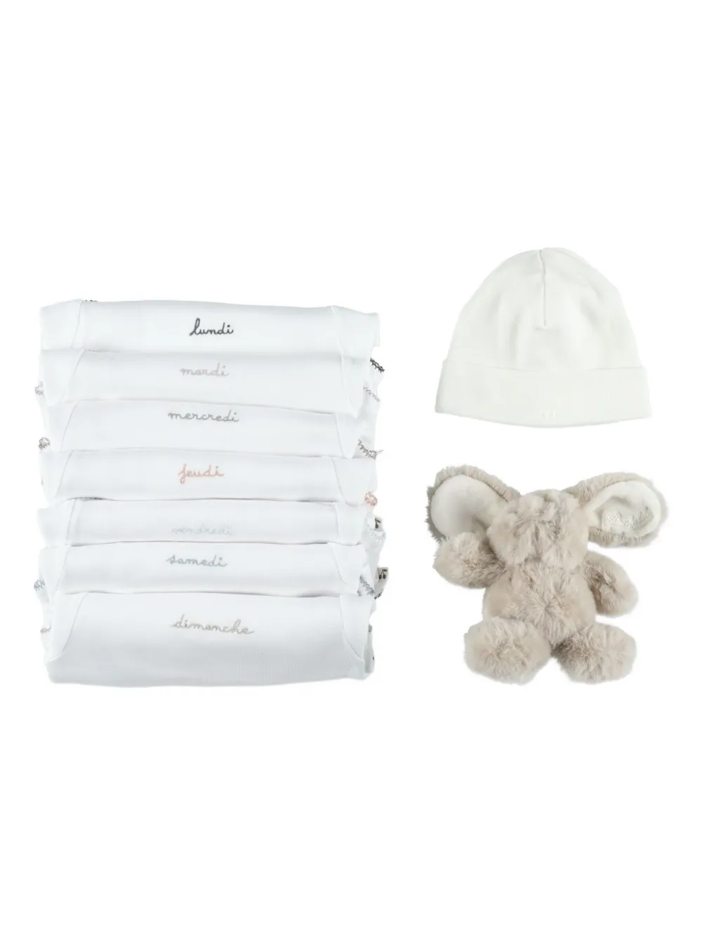 Bonpoint day-of-the-week embroidered set - Bianco