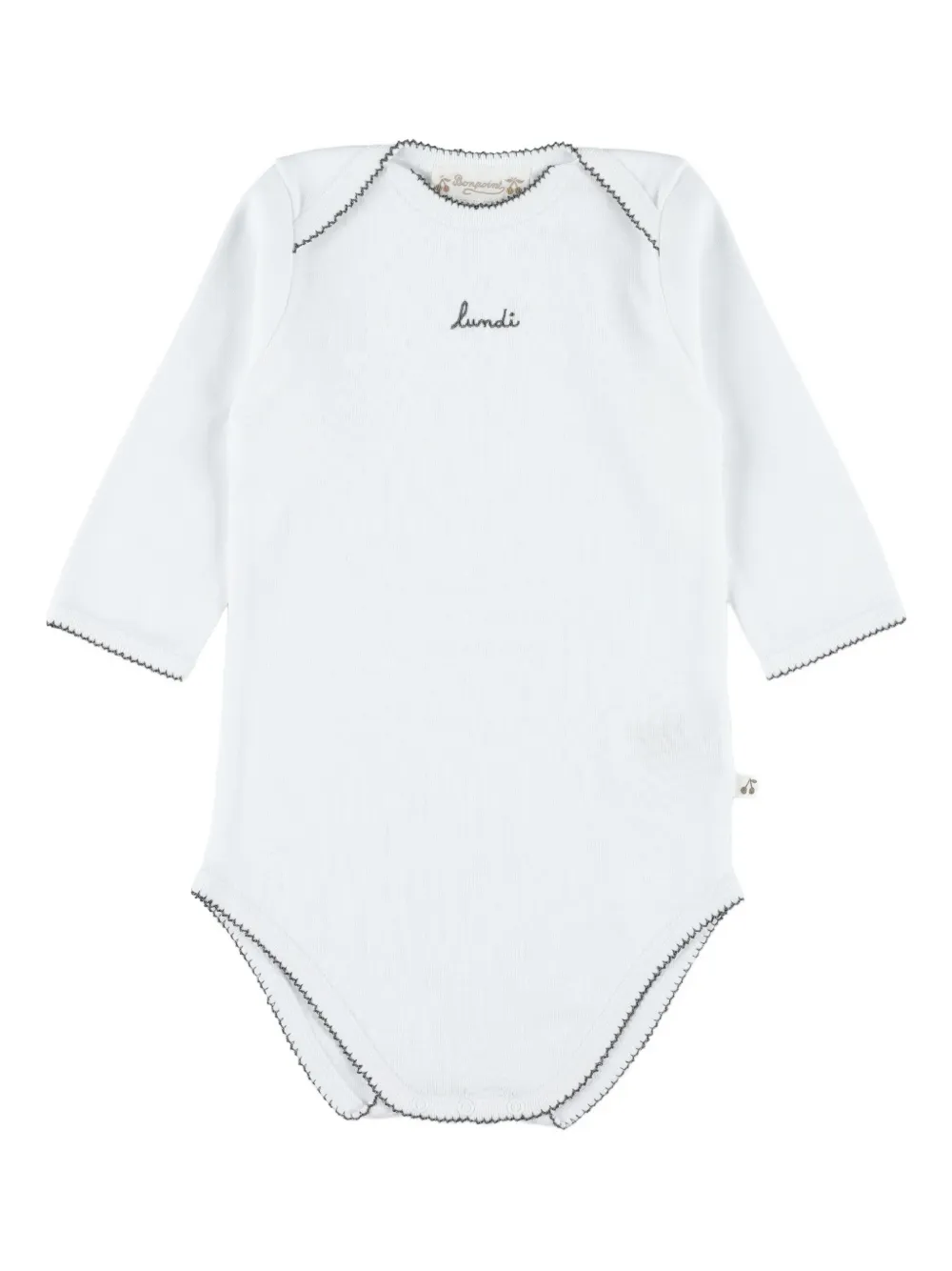 Bonpoint Day-of-the-Week set met borduurwerk Wit