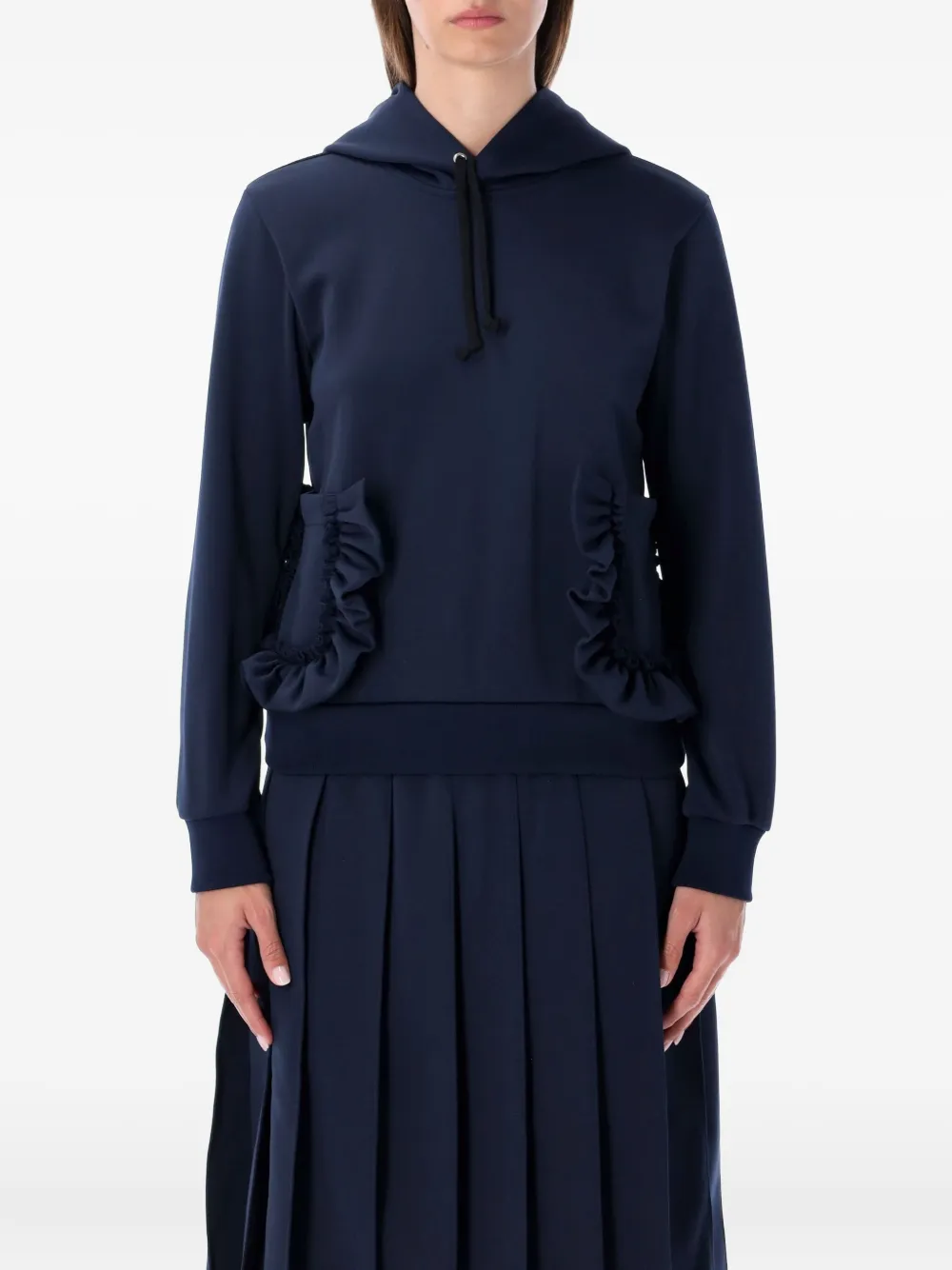Comme Des Garçons Girl ruffled hooded knitwear | Blue | Image 1