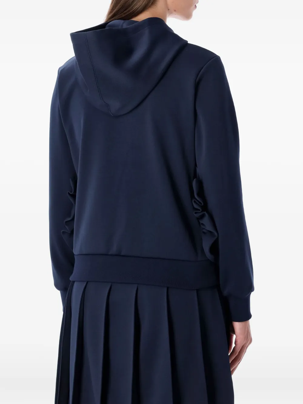 Comme Des Garçons Girl ruffled hooded knitwear - Blauw