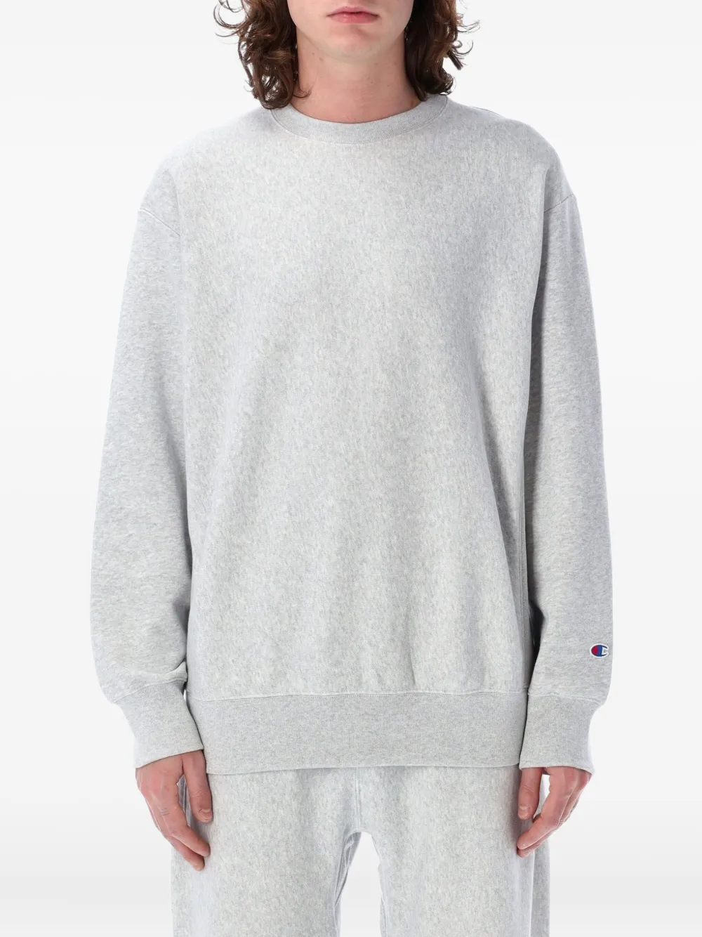 Champion logo-patch crew-neck sweatshirt | Grey | Image 1