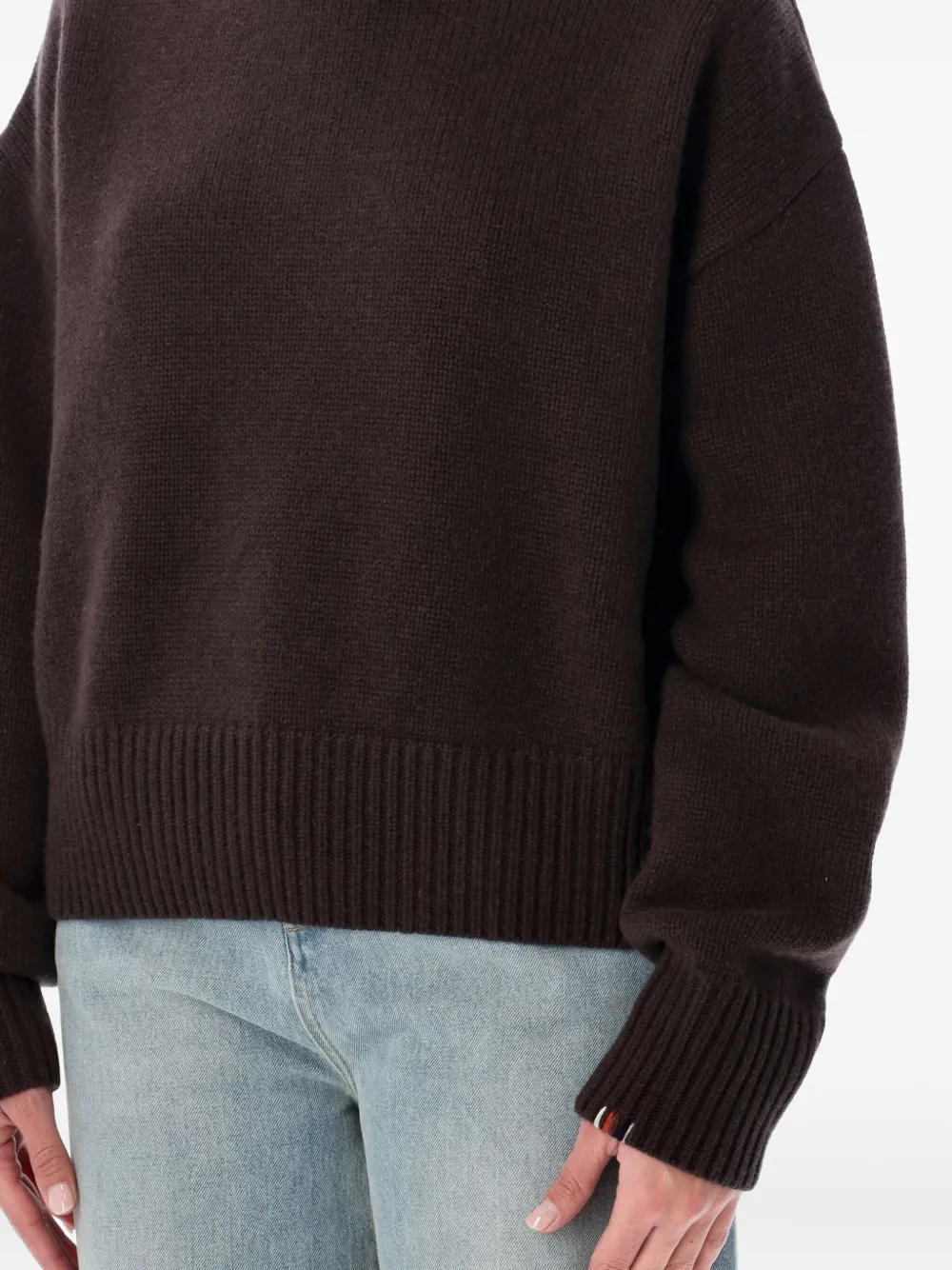 extreme cashmere Geribbelde coltrui Bruin