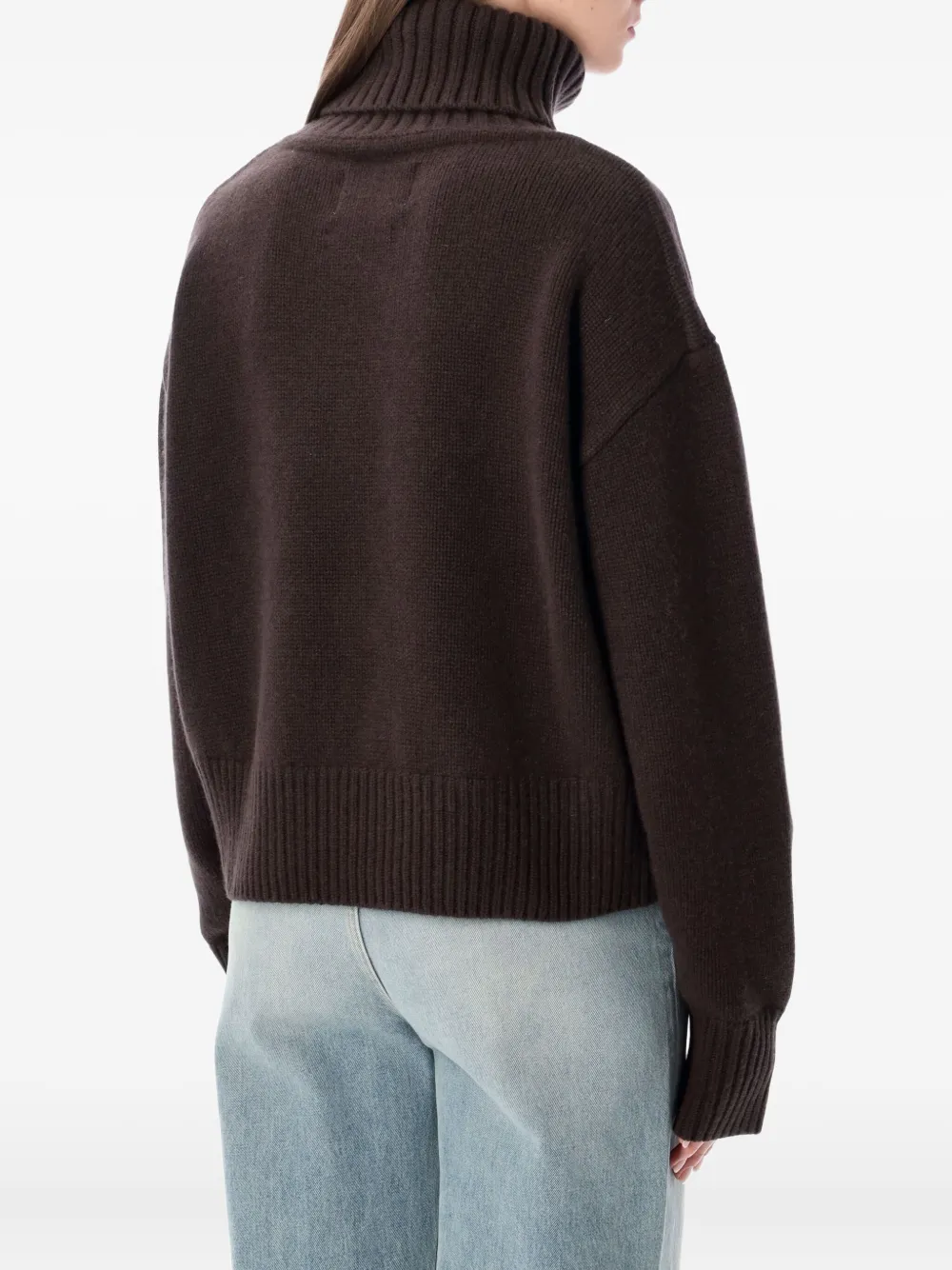 extreme cashmere Geribbelde coltrui Bruin