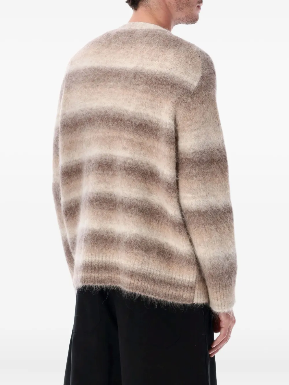 Corridor Cardigan gola V com padronagem de listras | Cardigan | Image 2