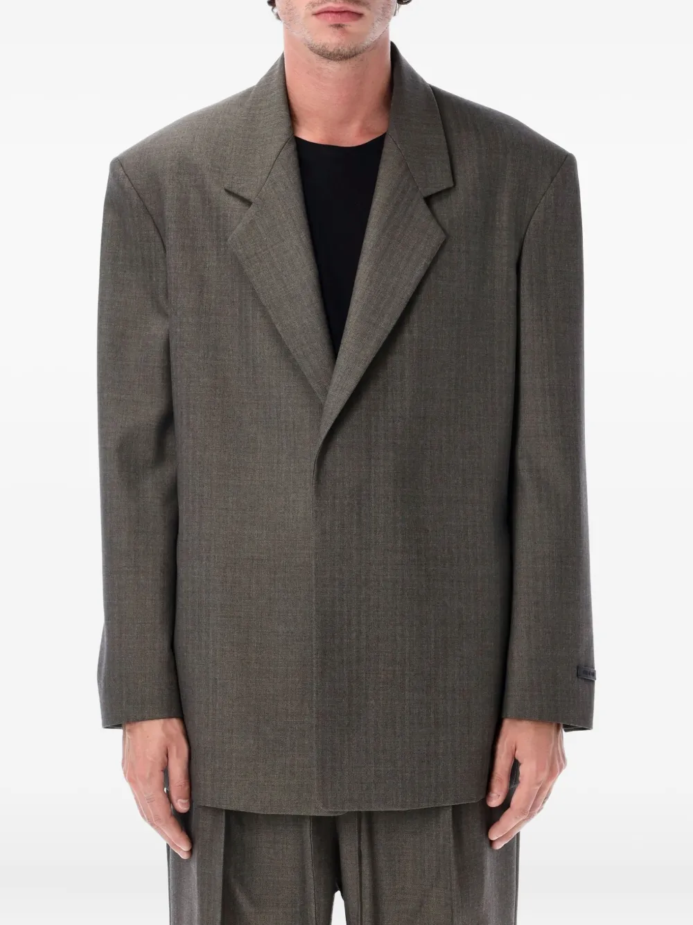Fear Of God Chevron Wool Single-breasted Blazer In Brown