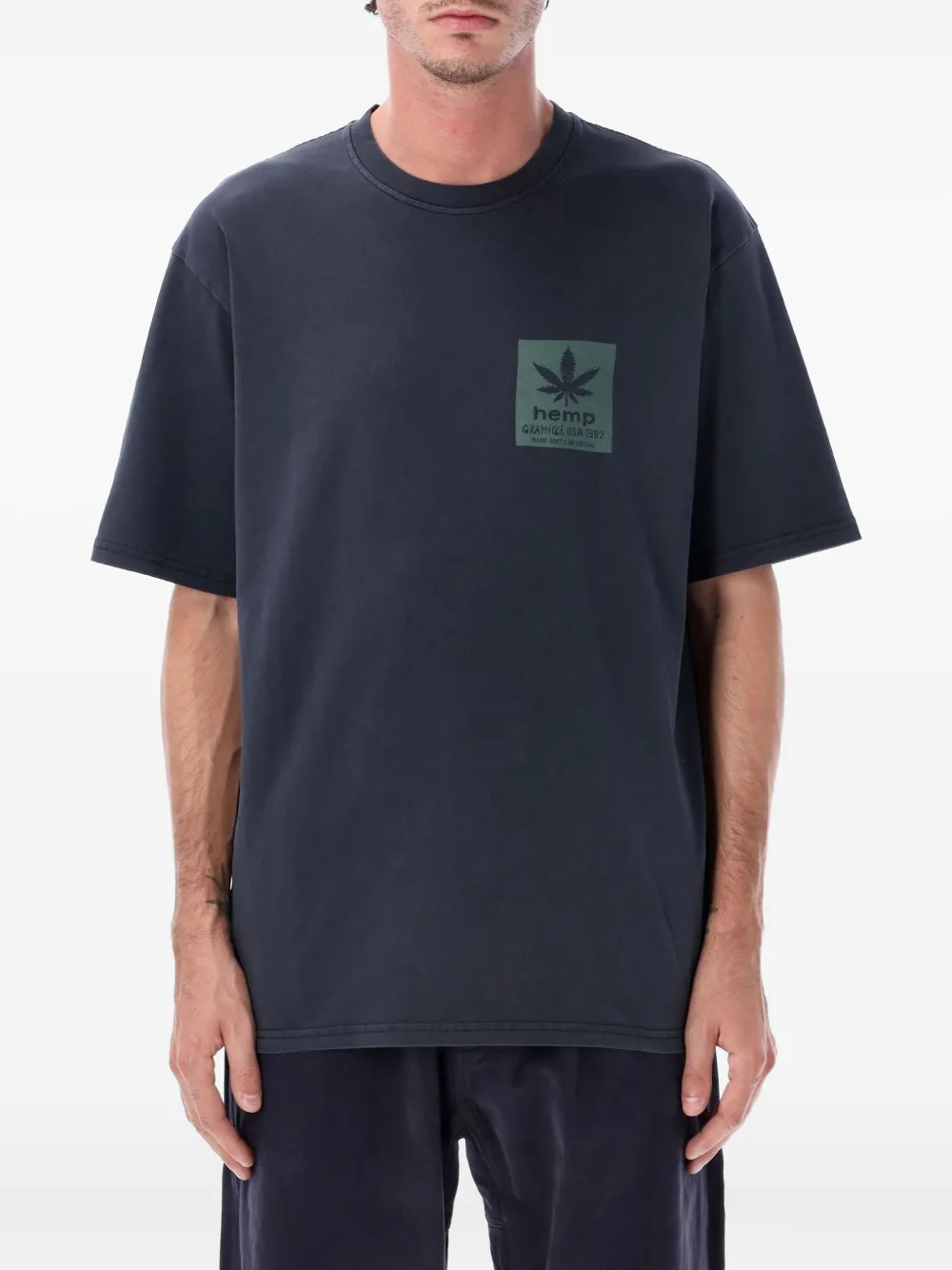 Gramicci Hemp Pigment-dyed Graphic T-shirt In Blue