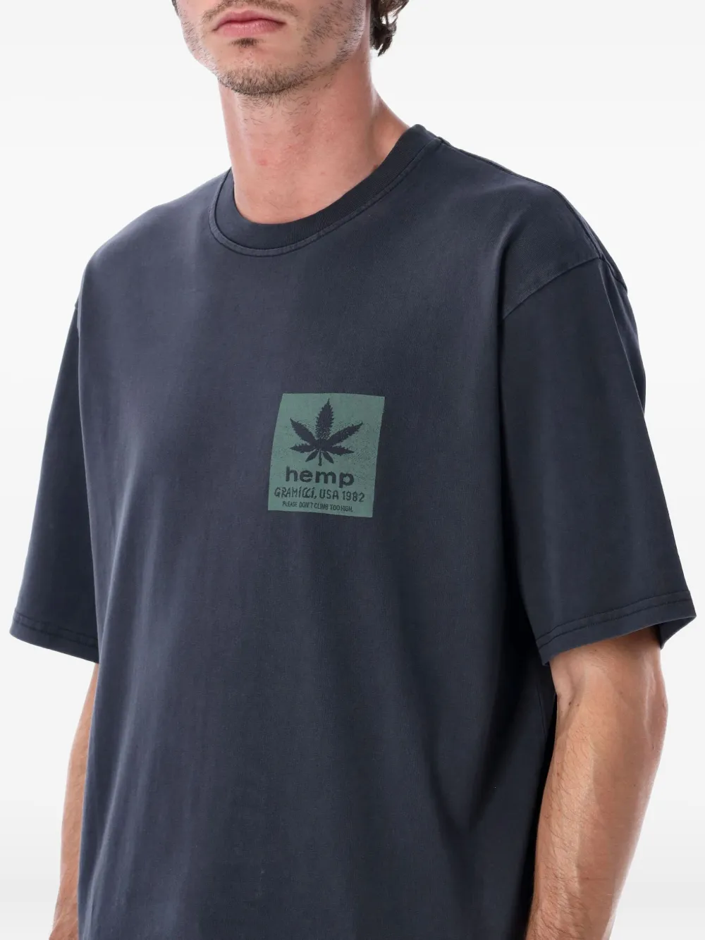 Gramicci Hemp Pigment-dyed Graphic T-shirt In Blue