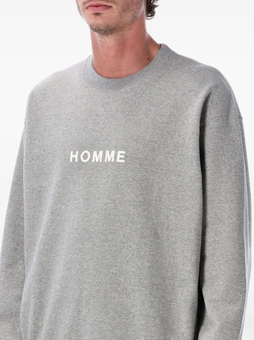 Comme Des Garçons Homme Deux Long Sleeve Crew Neck Sweater For Men In Gray