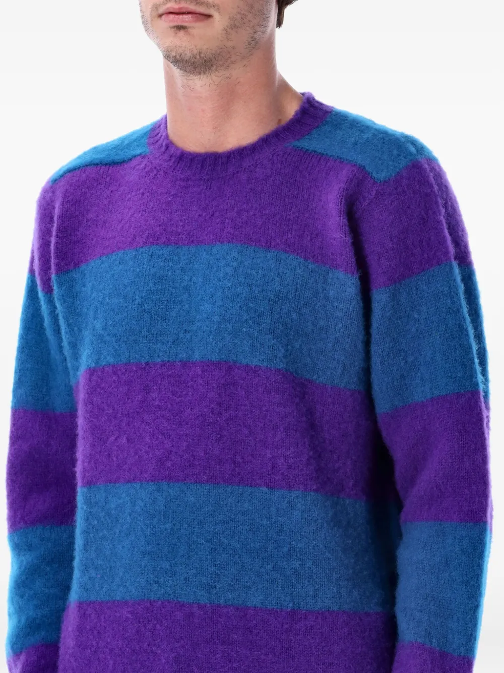 Howlin' Striped-pattern Crew-neck Sweater In Purple