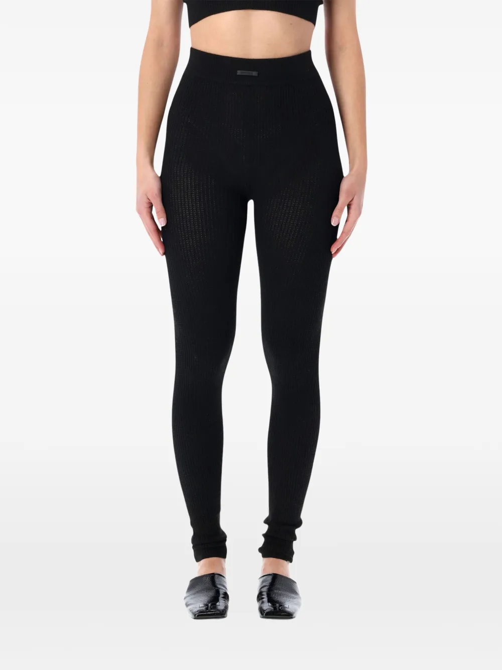 FEAR OF GOD ESSENTIALS waffle leggings - Nero
