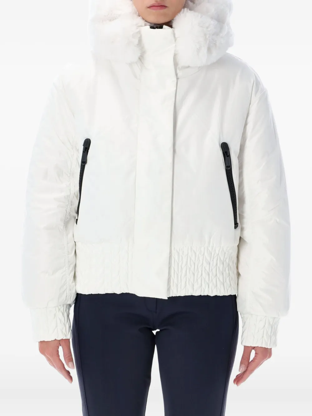 Goldbergh Indira Reversible Faux Fur Ski Jacket In White