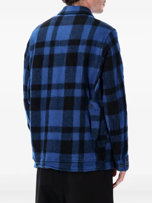 Junya Watanabe MAN チェック シャツジャケット | ブルー | FARFETCH JP