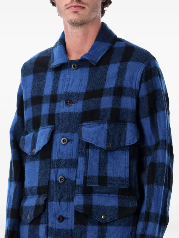 Junya Watanabe MAN チェック シャツジャケット | ブルー | FARFETCH JP