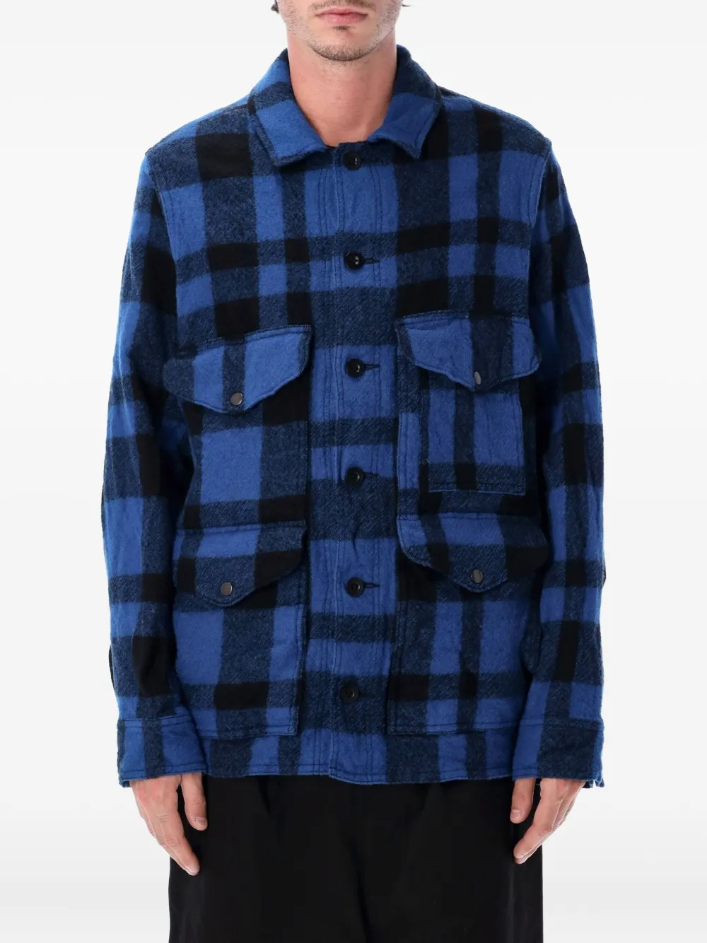 Junya Watanabe MAN checked shirt jacket - ブルー Junya Watanabe MAN checked shirt jacket - ブルー