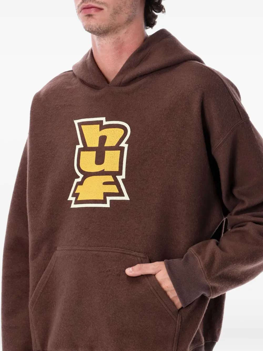  Huf Megablast Logo Hoodie - Brown 