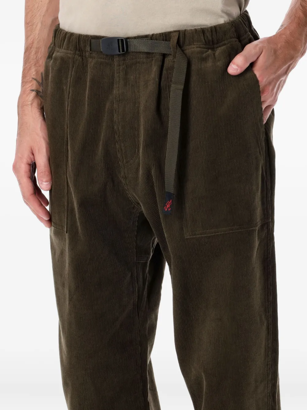Gramicci Corduroy Loose Tapered Ridge Pants In Brown