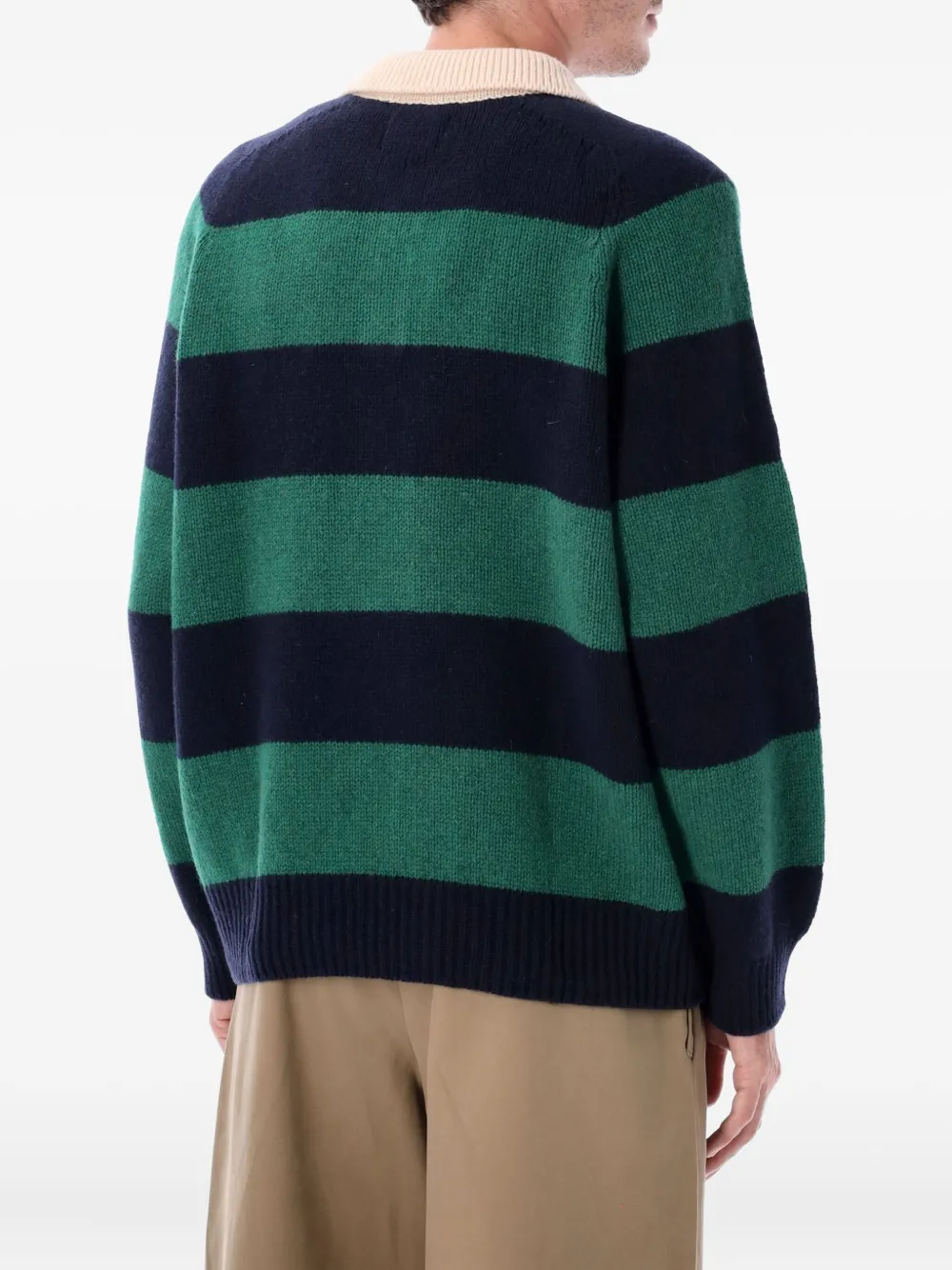 Howlin' striped-pattern long-sleeve polo shirt | Knitted Sweaters | Image 2