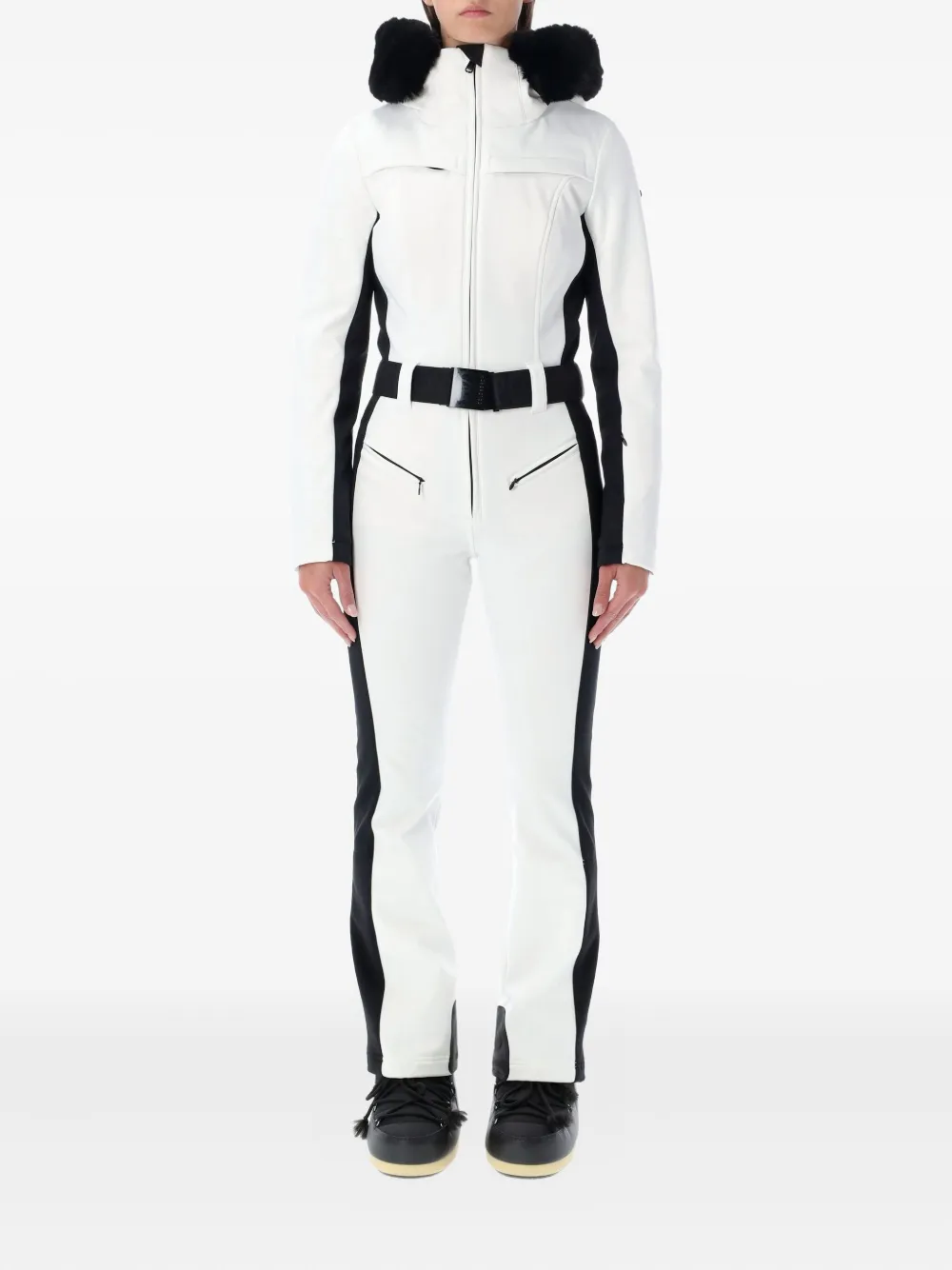 Goldbergh Parry Faux-fur Hooded Ski Suit In White
