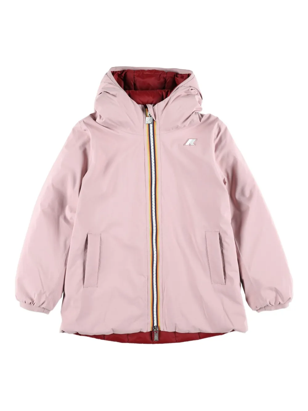 K Way Kids hooded full-zip padded coat | Pink | Image 1