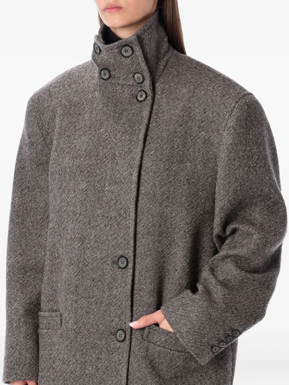 Magda Butrym Buttoned Coat In Gray