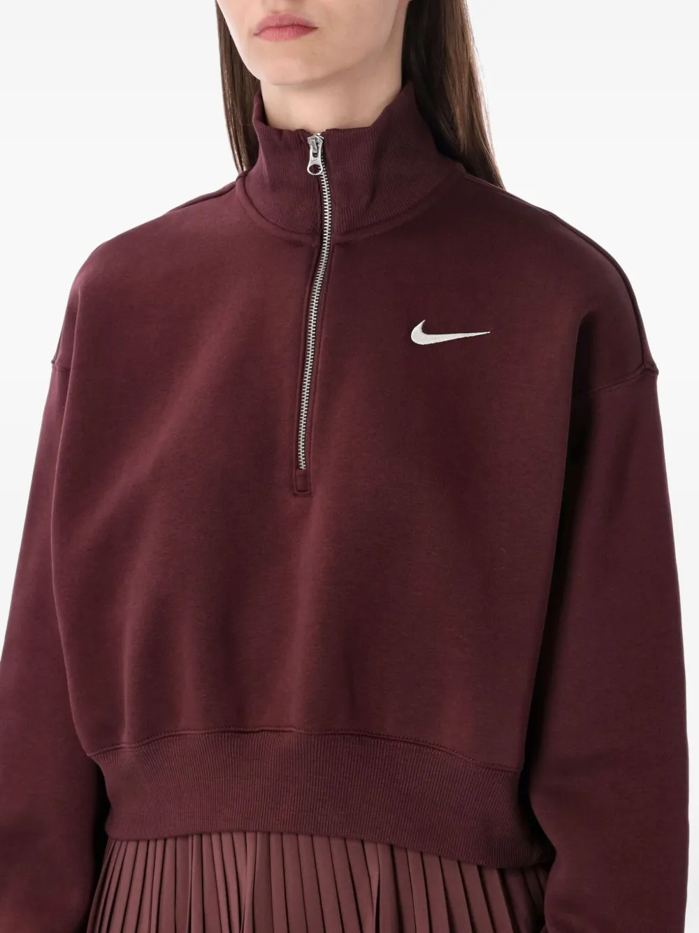 Nike Sweater met logo en rits Rood